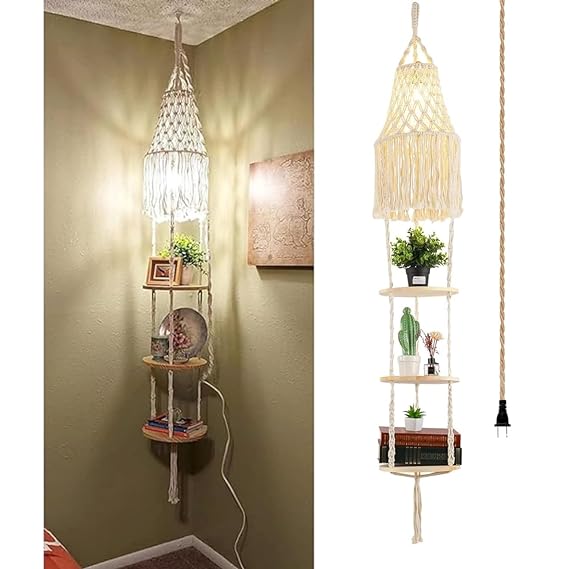 3 Tier Macrame Hanging Lamp For Home - Leechoo